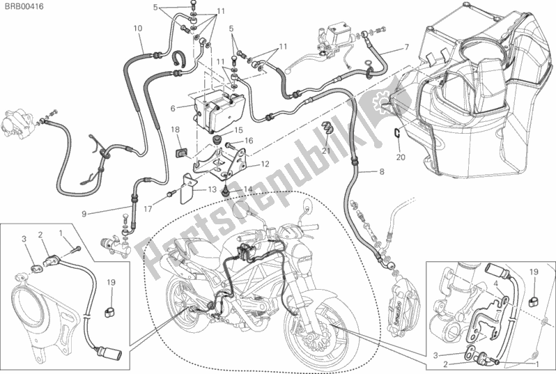 Toutes les pièces pour le Système De Freinage Abs du Ducati Monster 796 ABS Anniversary 2013